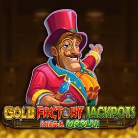 Gold Factory Jackpots Mega Moolah logo by Aurum Signature Studios at KokoBet Casino